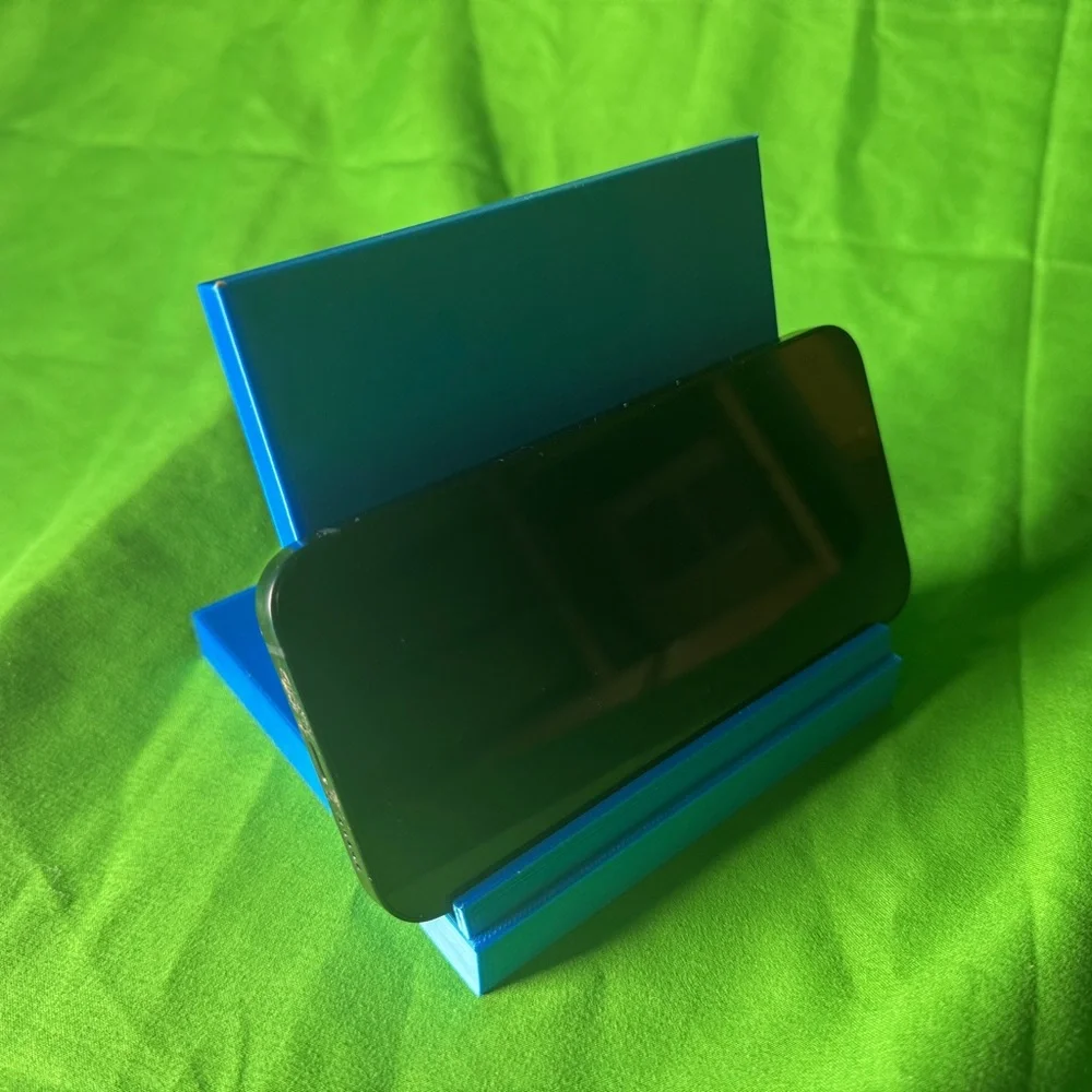 Phone, and tablet stand Mystical blue or lime green heavy duty 3-D printed by me